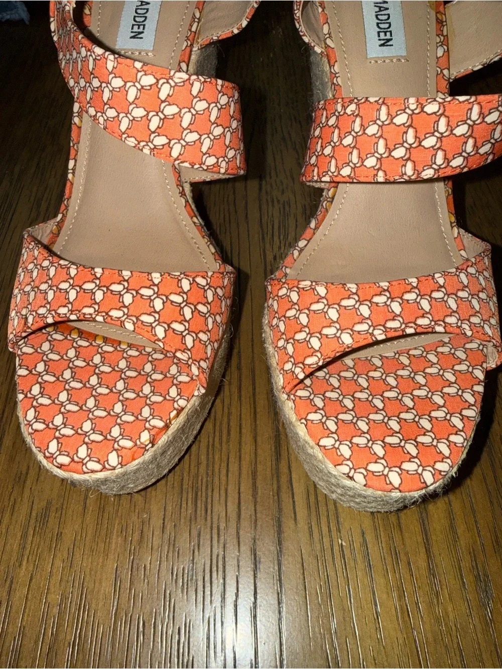 Steve Madden Coral Floral Pattern Strappy Wedge Sandals